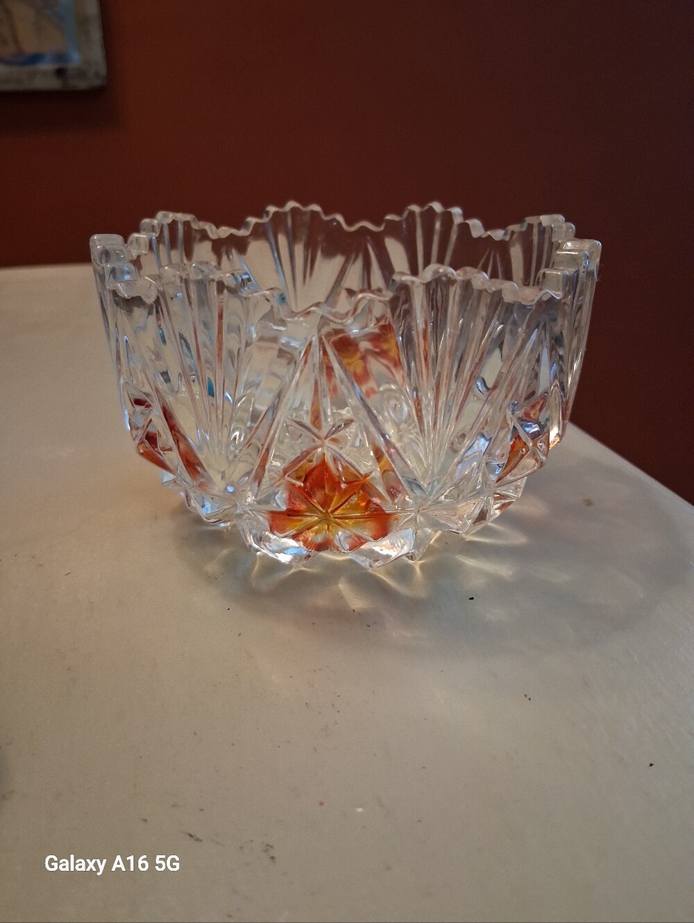 VINTAGE STARBURST/HOBSTAR PATTERN CANDY DISH/ BOWL